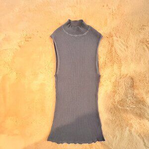 360 Sweater - Turtleneck Sleeveless Shell in Blue
